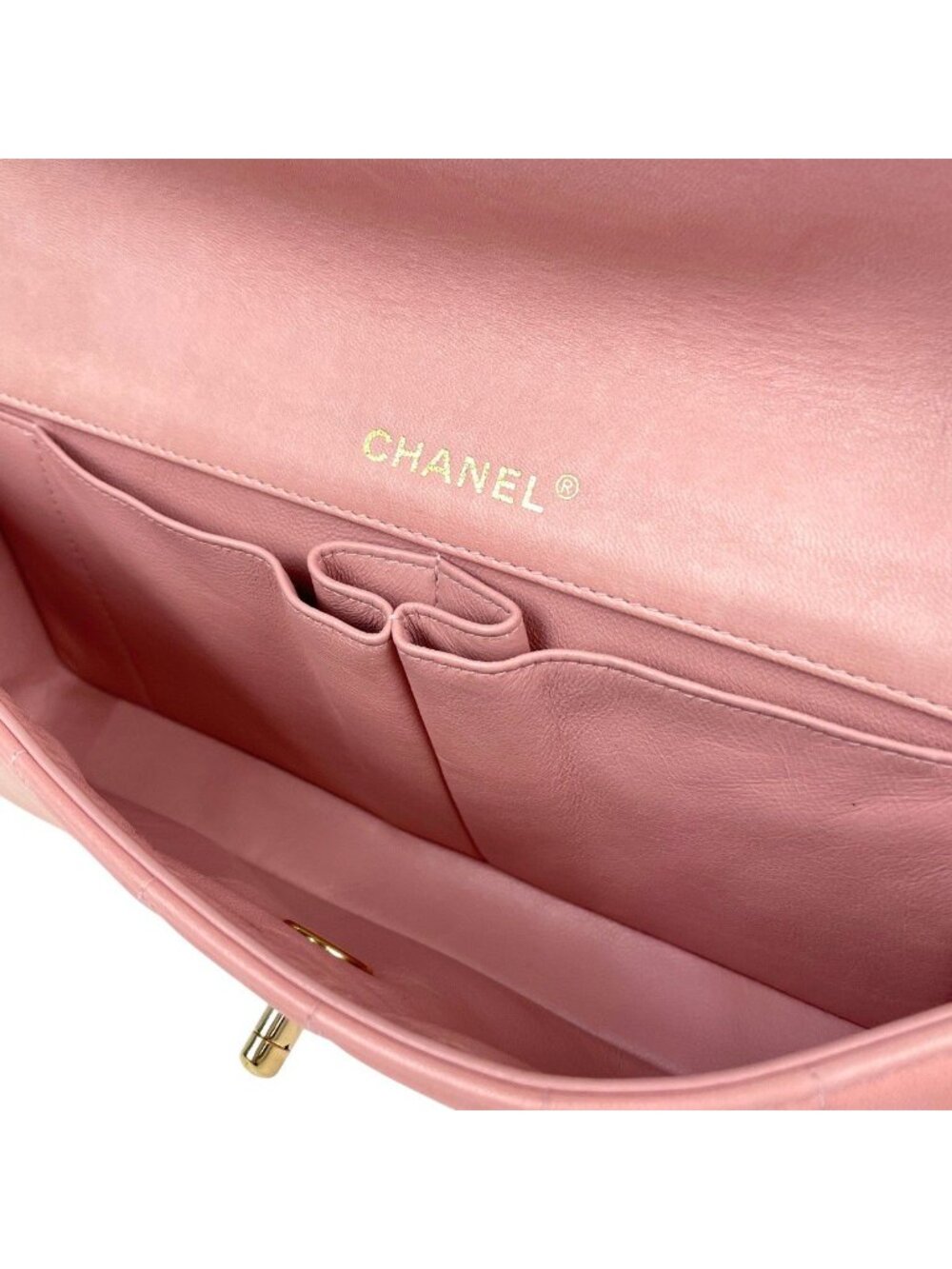 Chanel Shoulder Bag CC Logo Leather Pink - Picture 13 of 15